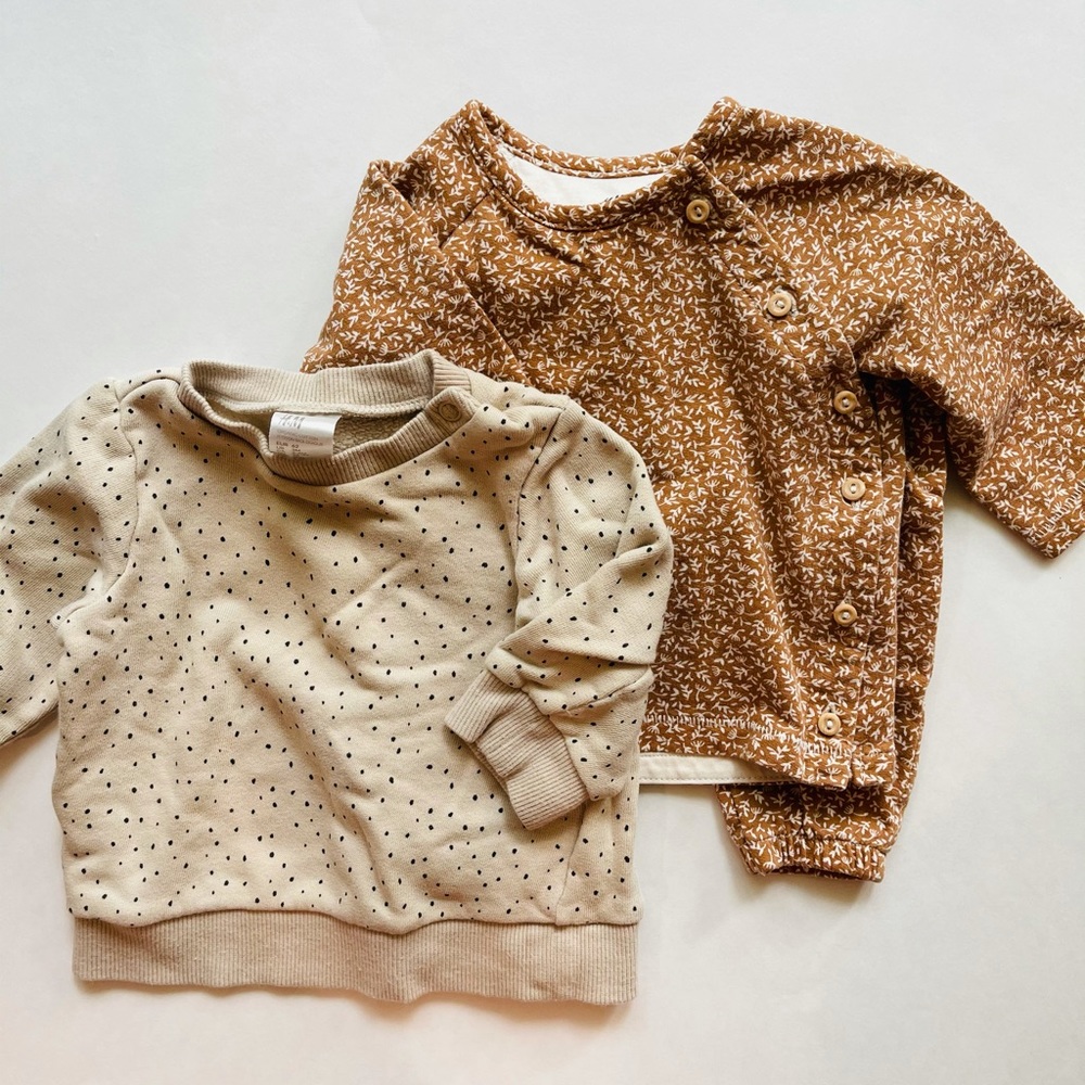 H&M matching set and sweatshirt, 2-4 months